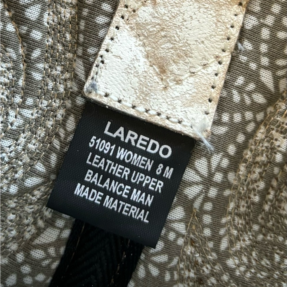 Old pair of Laredo Cowboy Boots Brown/Cream size 8 - Picture 9 of 9